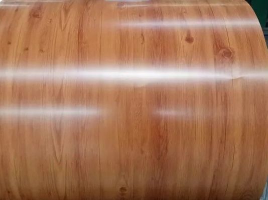 Tolerância personalizável ± 1% de grãos de madeira bobina de alumínio pré-pintada para paredes de cortina