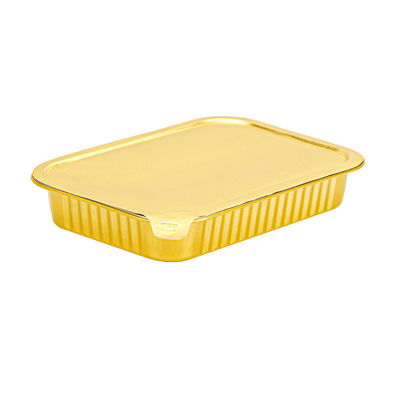 Caixa de almoço para levar feita simples com panela de pão de papel de alumínio descartável e tampa de plástico